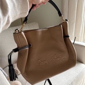 COACH Andy Crossbody Horse & Carriage Pebbled Leather Tan/Black CA164